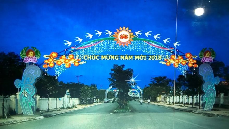 Công trình đèn led cổng chào – Quảng Cáo Hai Lộc Long Xuyên, An Giang